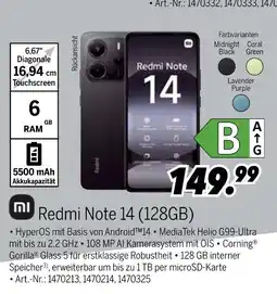 MEDIMAX Xiaomi redmi note 14 Angebot