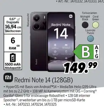 MEDIMAX Xiaomi redmi note 14 Angebot