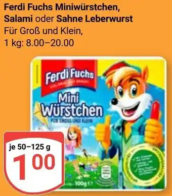Globus Ferdi Fuchs Miniwürstchen, Salami oder Sahne Leberwurst Angebot