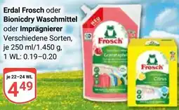 Globus Erdal Frosch oder Bionicdry Waschmittel oder Imprägnierer Angebot
