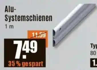 V Baumarkt Alu- Systemschienen 1 m Angebot