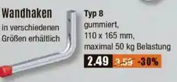 V Baumarkt Wandhaken Typ 8 gummiert Angebot