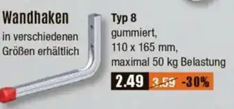 V Baumarkt Wandhaken Typ 8 gummiert Angebot