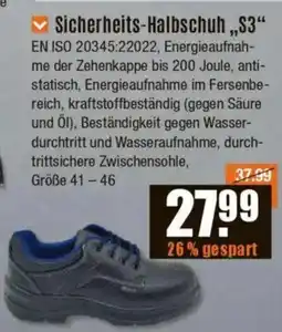 V Baumarkt Sicherheits-Halbschuh ,,S3“ Angebot