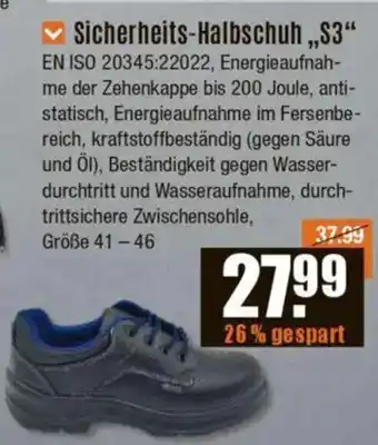 V Baumarkt Sicherheits-Halbschuh ,,S3“ Angebot