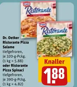 REWE Dr. Oetker Ristorante Pizza Salame oder Ristorante Pizza Spinaci Angebot