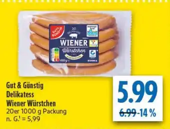 diska Gut & Günstig Delikatess Wiener Würstchen Angebot
