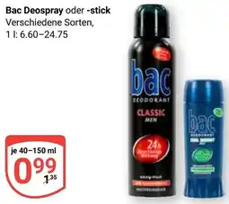 Globus Bac Deospray oder -stick Angebot