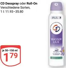 Globus CD Deospray oder Roll-On Angebot