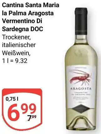 Globus Cantina Santa Maria la Palma Aragosta Vermentino Di Sardegna DOC Angebot