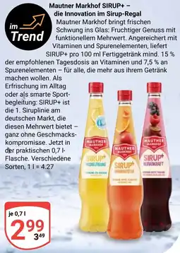 Globus Mautner Markhof SIRUP+ die Innovation im Sirup-Regal Angebot