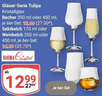 Globus BOHEMIA Cristal Gläser-Serie Tulipa Angebot