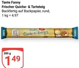 Globus Tante Fanny Frischer Quiche- & Tarteteig Angebot