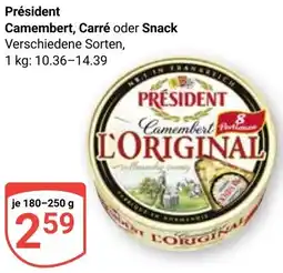Globus Président Camembert, Carré oder Snack Angebot