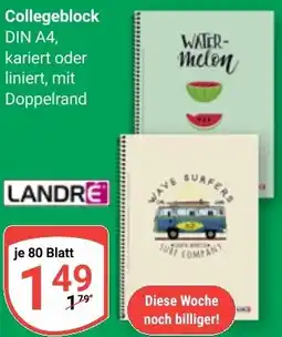 Globus LANDRE Collegeblock Angebot