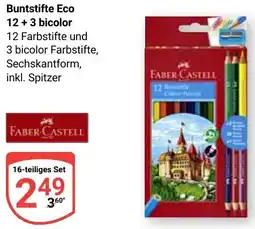 Globus FABER CASTELL Buntstifte Eco 12 + 3 bicolor Angebot