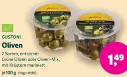 Biomarkt GUSTONI Oliven Angebot