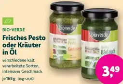 Biomarkt BIO-VERDE Frisches Pesto oder Kräuter in Öl Angebot