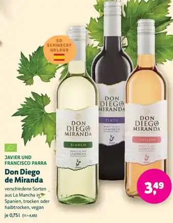 Biomarkt JAVIER UND FRANCISCO PARRA Don Diego de Miranda Angebot