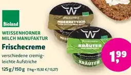 Biomarkt Bioland WEISSENHORNER MILCH MANUFAKTUR Frischecreme Angebot