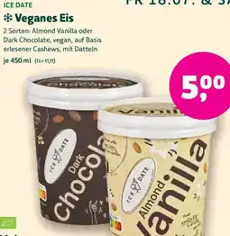 Biomarkt ICE DATE Veganes Eis Angebot