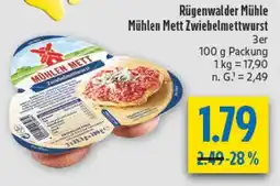 diska Rügenwalder Mühle Mühlen Mett Zwiebelmettwurst Angebot