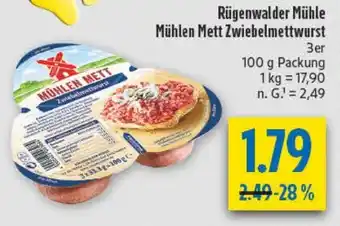 diska Rügenwalder Mühle Mühlen Mett Zwiebelmettwurst Angebot