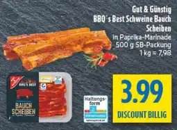 diska Gut & Günstig BBQ's Best Schweine Bauch Scheiben Angebot