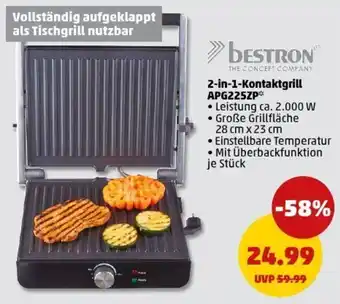 PENNY bestron 2-in-1-Kontaktgrill APG225ZP Angebot