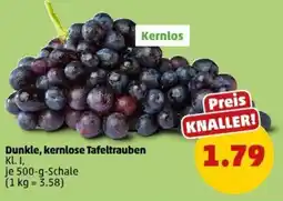 PENNY Dunkle, kernlose Tafeltrauben Angebot