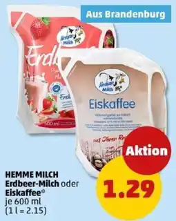 PENNY HEMME MILCH Erdbeer-Milch oder Eiskaffee Angebot