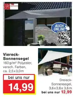 Jawoll TIM GARDEN Viereck- Sonnensegel Angebot