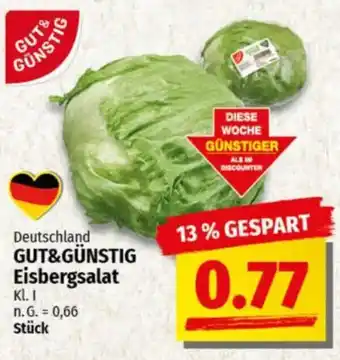 NP Discount GUT&GÜNSTIG Eisbergsalat Angebot