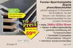 Jawoll Furnier-Sperrholzplatte Akazie phenolbeschichtet Angebot