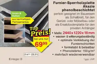 Jawoll Furnier-Sperrholzplatte Akazie phenolbeschichtet Angebot