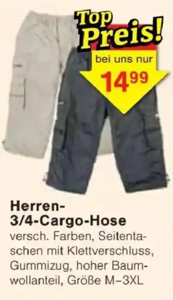 Jawoll Herren- 3/4-Cargo-Hose Angebot