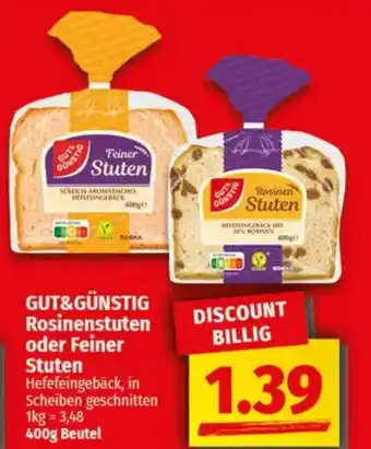 NP Discount GUT&GÜNSTIG Rosinenstuten oder Feiner Stuten Angebot