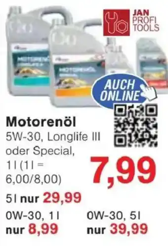 Jawoll JAN PROFI TOTOOLS Motorenöl Angebot