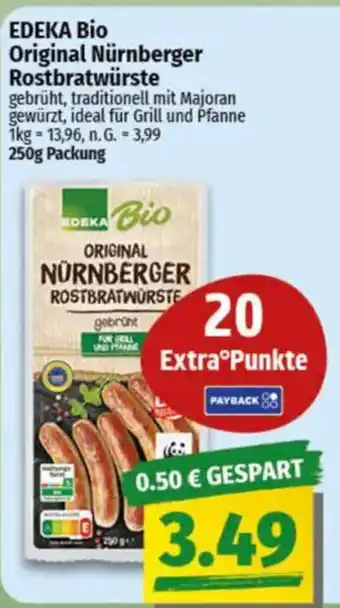 NP Discount EDEKA Bio Original Nürnberger Rostbratwürste Angebot