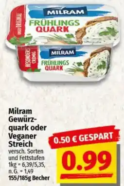 NP Discount Milram Gewürzquark oder Veganer Streich Angebot