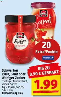 NP Discount Schwartau Extra, Samt oder Weniger Zucker Angebot