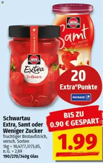 NP Discount Schwartau Extra, Samt oder Weniger Zucker Angebot