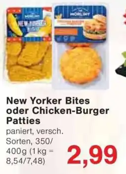 Jawoll New Yorker Bites oder Chicken-Burger Patties Angebot