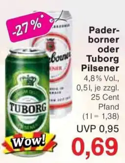 Jawoll Pader- borner oder Tuborg Pilsener Angebot