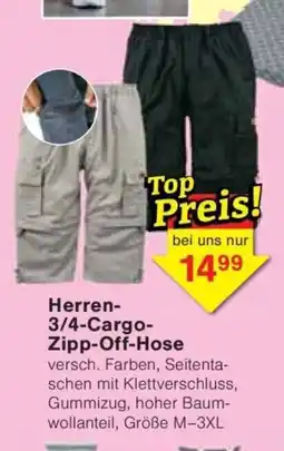 Jawoll Herren- 3/4-Cargo- Zipp-Off-Hose Angebot