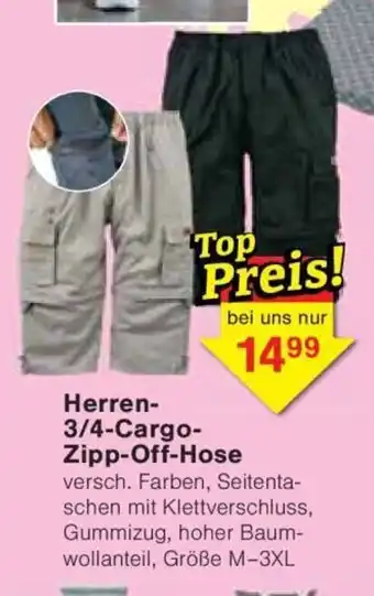 Jawoll Herren- 3/4-Cargo- Zipp-Off-Hose Angebot