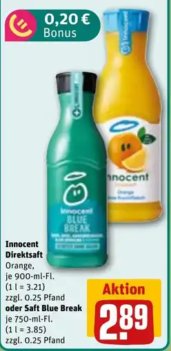 REWE Innocent Direktsaft Orange oder Saft Blue Break Angebot