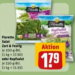 REWE Florette Salat Zart & Feurig oder Kopfsalat Angebot