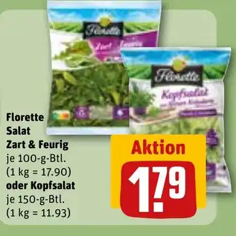 REWE Florette Salat Zart & Feurig oder Kopfsalat Angebot