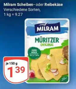 Globus Milram Scheiben- oder Reibekäse Angebot
